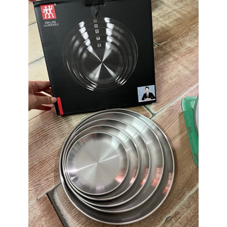Bộ 5 đĩa inox ĐỨC dày cao cấp (bộ đĩa tròn) cực sịn sò