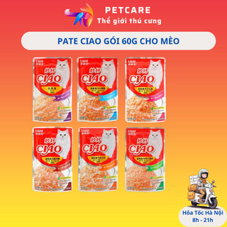 Pate ciao 60g cho mèo con, mèo lớn thịt nhuyễn hấp dẫn đủ vị - PetCare