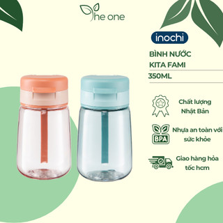 Bình nước trẻ em inochi Goki Hero 350ml, bình nước tritan an toàn, bình nước dễ vệ sinh, nắp đậy kín, có quai xách