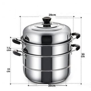 Nồi hấp inox 3 tầng 28cm