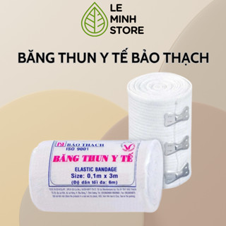 Băng thun y tế Bảo Thạch 3 móc màu trắng, Băng thun Bảo Thạch size 0.1mx3m, Băng thun y tế màu trắng