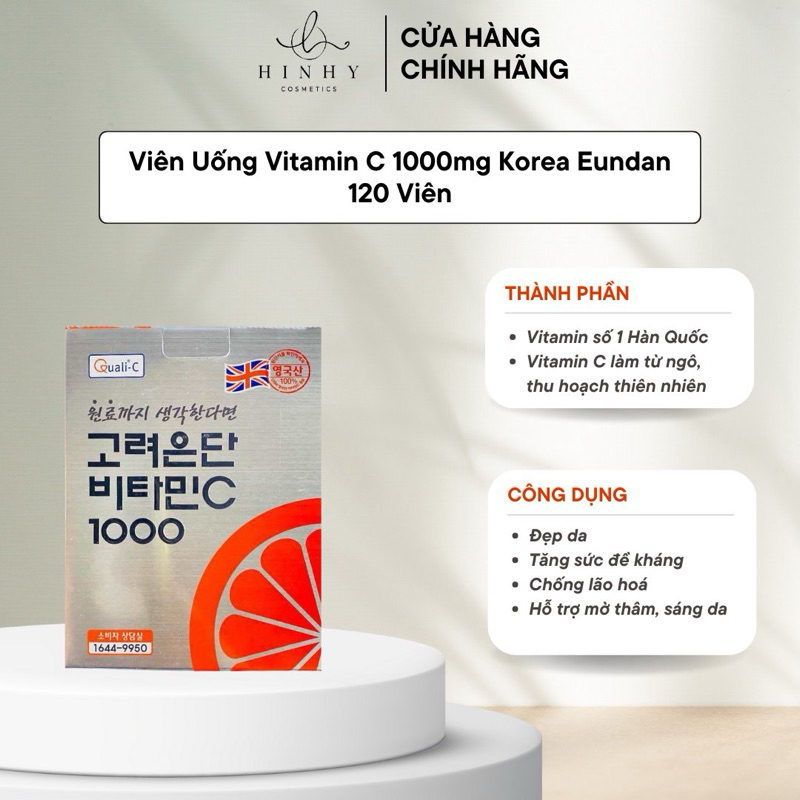 Viên Uống Trắng Da Vitamin C Eundan 1000mg Korea 120 Viên