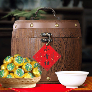 Trà Phổ Nhĩ Quýt Vân Nam Loại Vỏ Vàng Ủ 8-10 Năm, 1 Bom Gỗ 500g Kèm Túi Xách