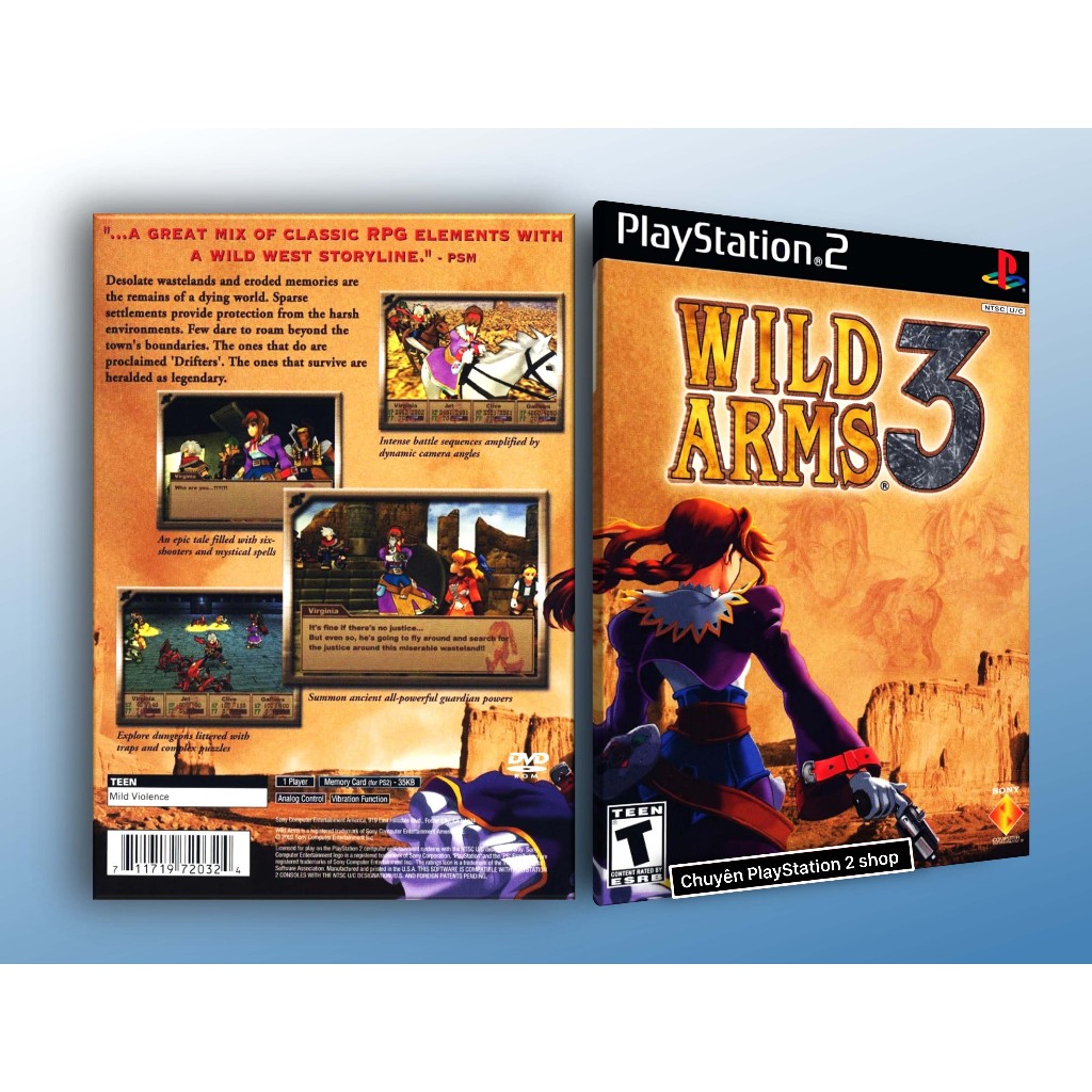 Đĩa game Wild Arms 3 (game nhập vai hành đông) cho máy game PS2