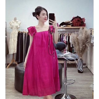 Váy tơ nhăn chun ngực 40 - 120kg, đầm bigsize 2 lớp chất mềm mát