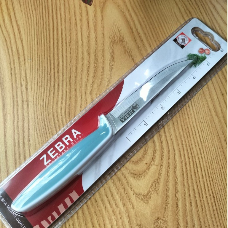 Dao Zebra inox cán nhựa lưỡi dao 4.5” - 990631 dòng dao Unity Chef cán xanh