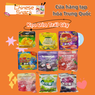 Kẹo dẻo trái cây xoài chuối sầu riêng lột vỏ 8d panda kid