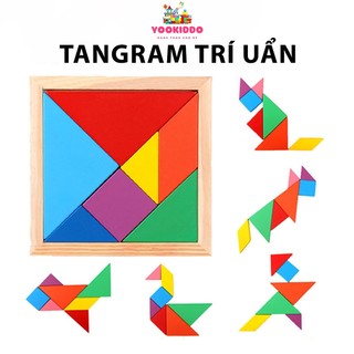 Đồ chơi ghép hình trí uẩn tangram - học màu sắc, phân biệt to nhỏ, hình khối