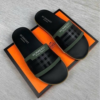 Dép bbr nam, dép nam kẻ sọc quai ngang màu vàng đế đen in chữ bbr