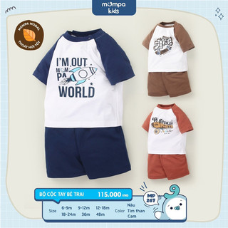Bộ cộc tay modal mompa cho bé 9m-48m