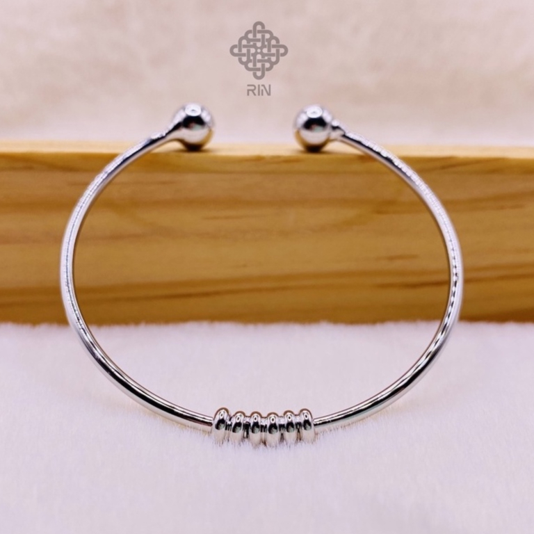 Vòng tay kim loại, Kiềng tay inox thép không gỉ có đính kèm nhiều mặt đá CZ khác nhau, trangsucmoilu