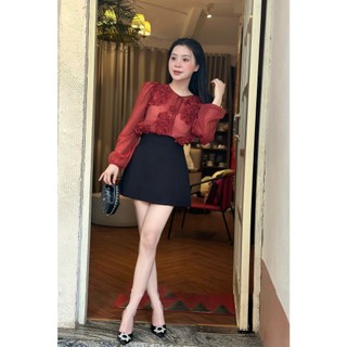 Chân Váy Con Ong Cạp Lưng Cao Xoè Kiểu Dáng Chữ A Trơn Basic