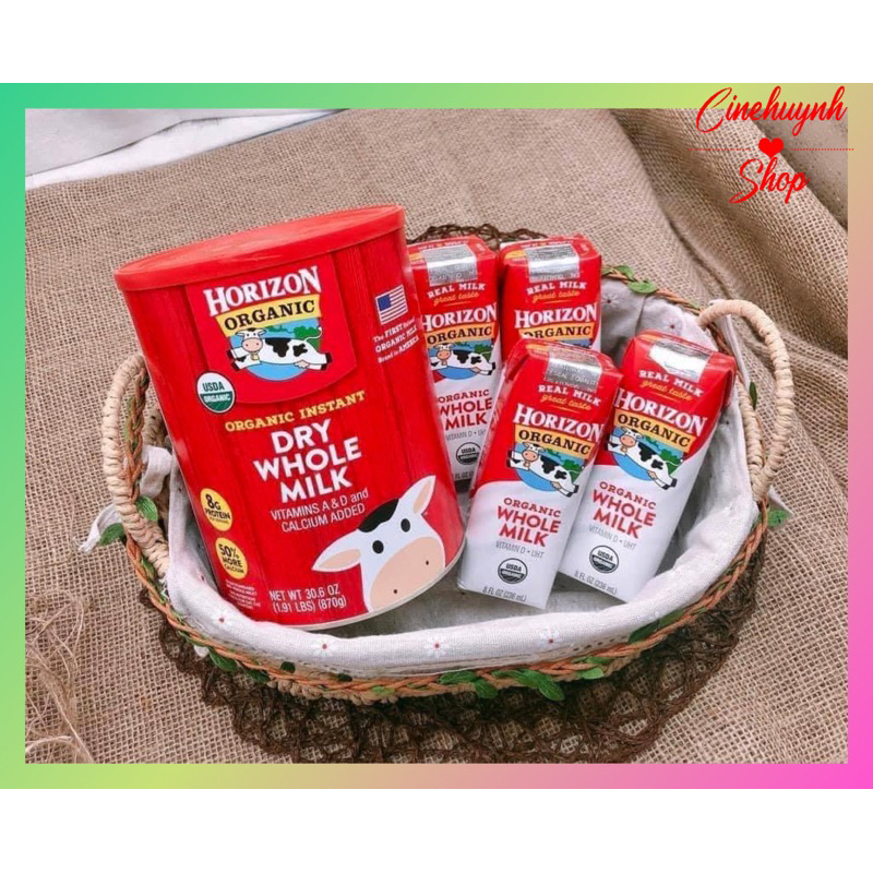 SỮA TƯƠI NGUYÊN KEM DẠNG NƯỚC HORIZON ORGANIC 237ML CỦA MỸ