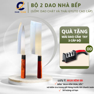 Bộ dao nhà bếp không rỉ cao cấp bằng thép nhật trắng - chuôi gỗ hương
