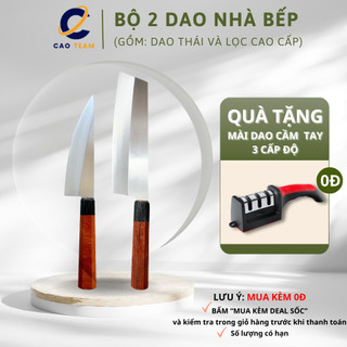 Bộ dao nhà bếp không gỉ thái lọc bằng thép nhật trắng - Chuôi gỗ hương CBTL