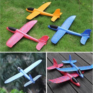 Máy bay xốp 48cm đồ chơi ném tay máy bay có đèn toàn thân đồ chơi trẻ em ngoài trời vận động