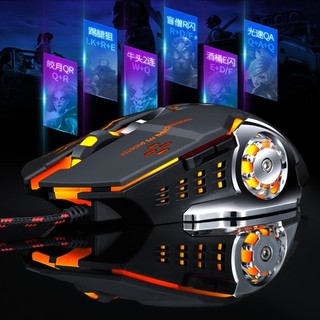 Chuột gaming V6 nút không ồn 6000 DPI cảm biến cao cấp led 7 màu độc đáo