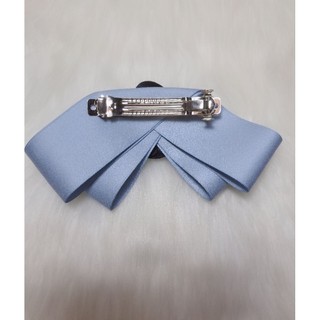 Kẹp tóc, tag cài áo nơ lụa mờ HQ đính hoa trà