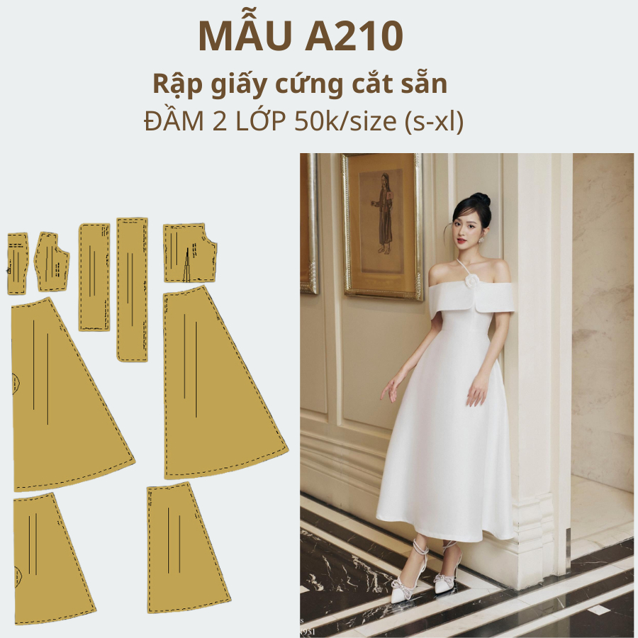 RẬP GIẤY CỨNG CẮT SẴN VÁY A210