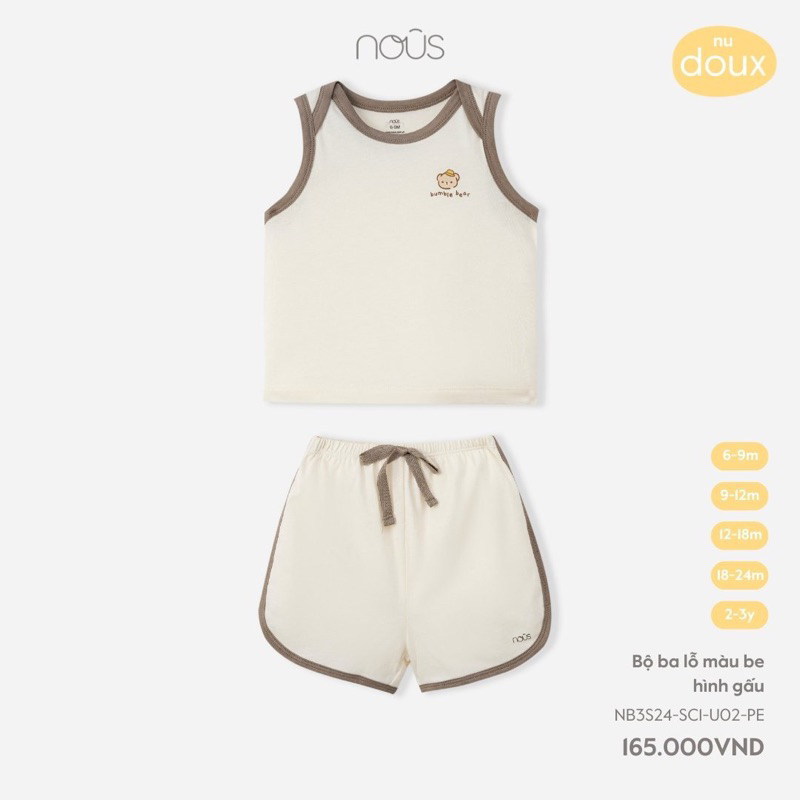 Bộ Nous ba lỗ in hình