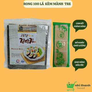 Rong Biển cuộn cơm,shushi,kimbap KFOOD Hàn Quốc kèm mành tre gói 100 lá