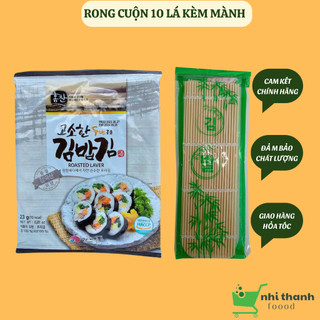 Rong Biển cuộn cơm,shushi,kimbap KFOOD hàn quốc kèm mành tre gói 10 lá