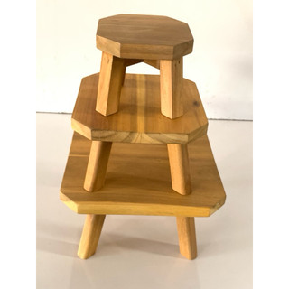 Đôn gỗ chưng cây 10,12,18,24cm lập phương teak