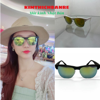 Mắt kính thời trang nam nữ tròng tráng gương màu vàng SP019