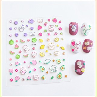 Dán móng tay 5D cho bé hình Hello Kitty dập nổi