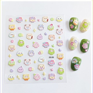Dán móng tay 5D cho bé hình Hello Kitty dập nổi