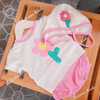 set đồ cho bé gái kèm mũ