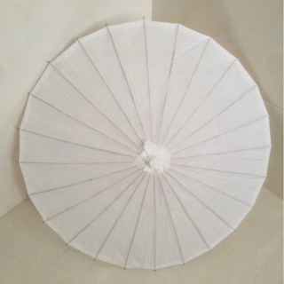 (2 size) Ô vải cổ trang TRẮNG Nền Trơn dù thanh lịch che phụ kiện