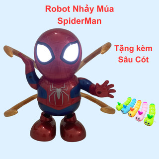 Robot nhảy múa đồ chơi robot dancer robot SpiderMan (Tặng sâu cót) nhựa cao cấp loại 1 có đèn sáng và nhạc siêu cháy