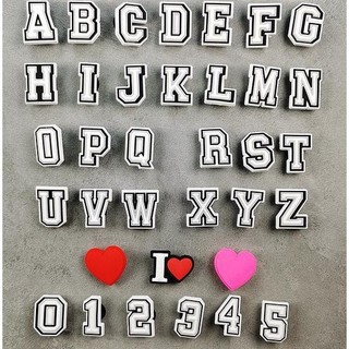 Sticker phụ kiện gắn dép, Jibbitz gắn dép cross chữ cái và số trang trí siêu đẹp