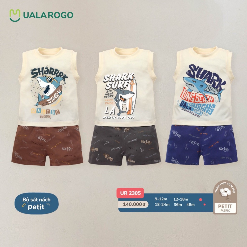 [ UALA ROGO ] Bộ sát nách Petit cho bé