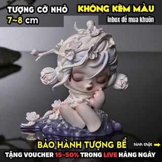 Tượng tô màu, SKULLPANDA HOA MẬN, size M, thạch cao trắng (Không kèm màu), luyện vẽ, decor