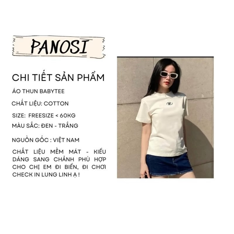 Áo thun nữ Babytee thêu chữ W chất cotton mềm mát hottrend