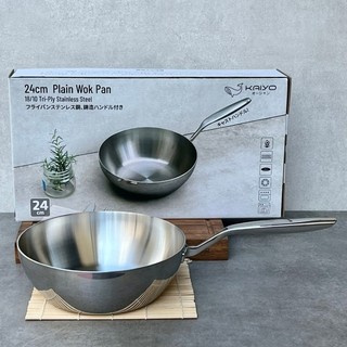Chảo đúc inox nguyên khối sâu lòng Kaiyo (size 20, 24, 26 cm)