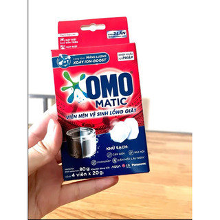 Viên nén vệ sinh lồng giặt Omo Matic hộp 4 viên