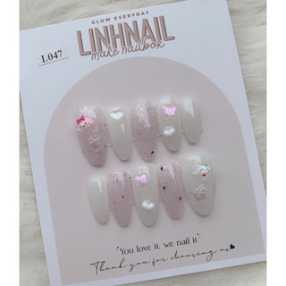 L047 Nailbox thiết kế đính gấu dễ thương