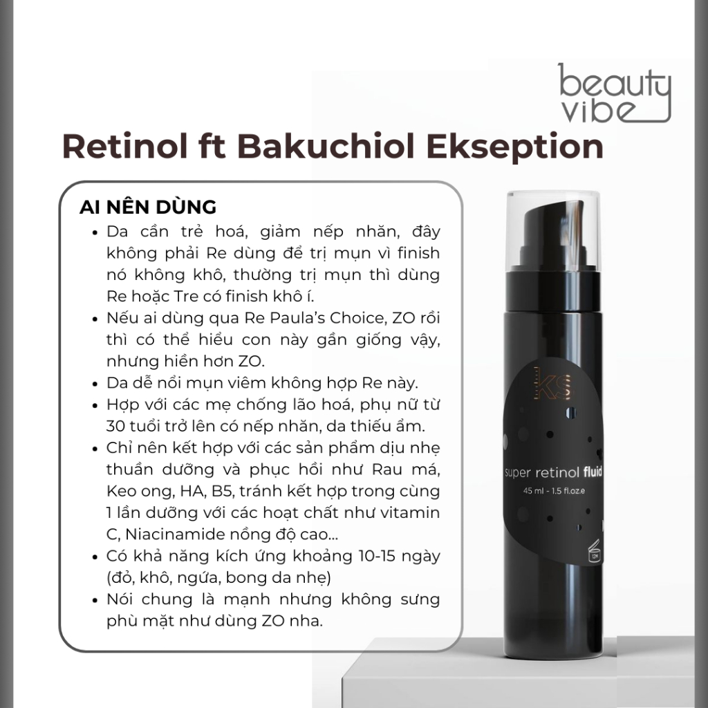 Hàng CTY - Retinol kết hợp Bakuchiol - Ekseption Super Retinol Fluid 45ml