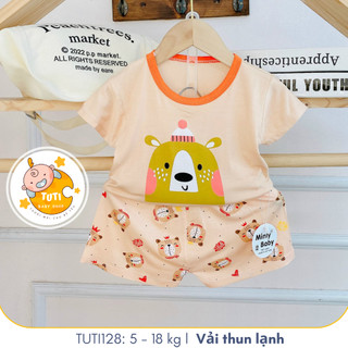 Đồ bộ viền cổ line màu phối nhiều màu sắc hè cho bé trai và bé gái từ 5-18kg, Tuti Tuti baby, TUTI128