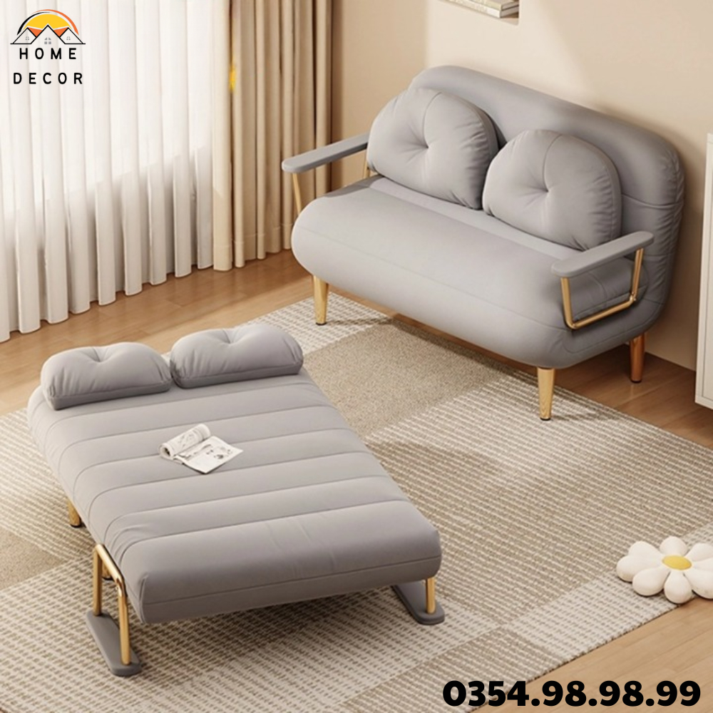 Ghế sofa giường gấp gọn cao cấp 2024,Sofa giường  2 trong 1 chất liệu vải nỉ nhung Khung Thép Chịu Tải 500kg ( tặng gối) | BigBuy360 - bigbuy360.vn