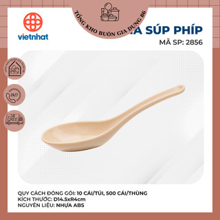 Thìa súp phíp 2856, Thìa phở Việt Nhật cao cấp, Thìa nhựa ăn cơm dày dặn an toàn cho bé