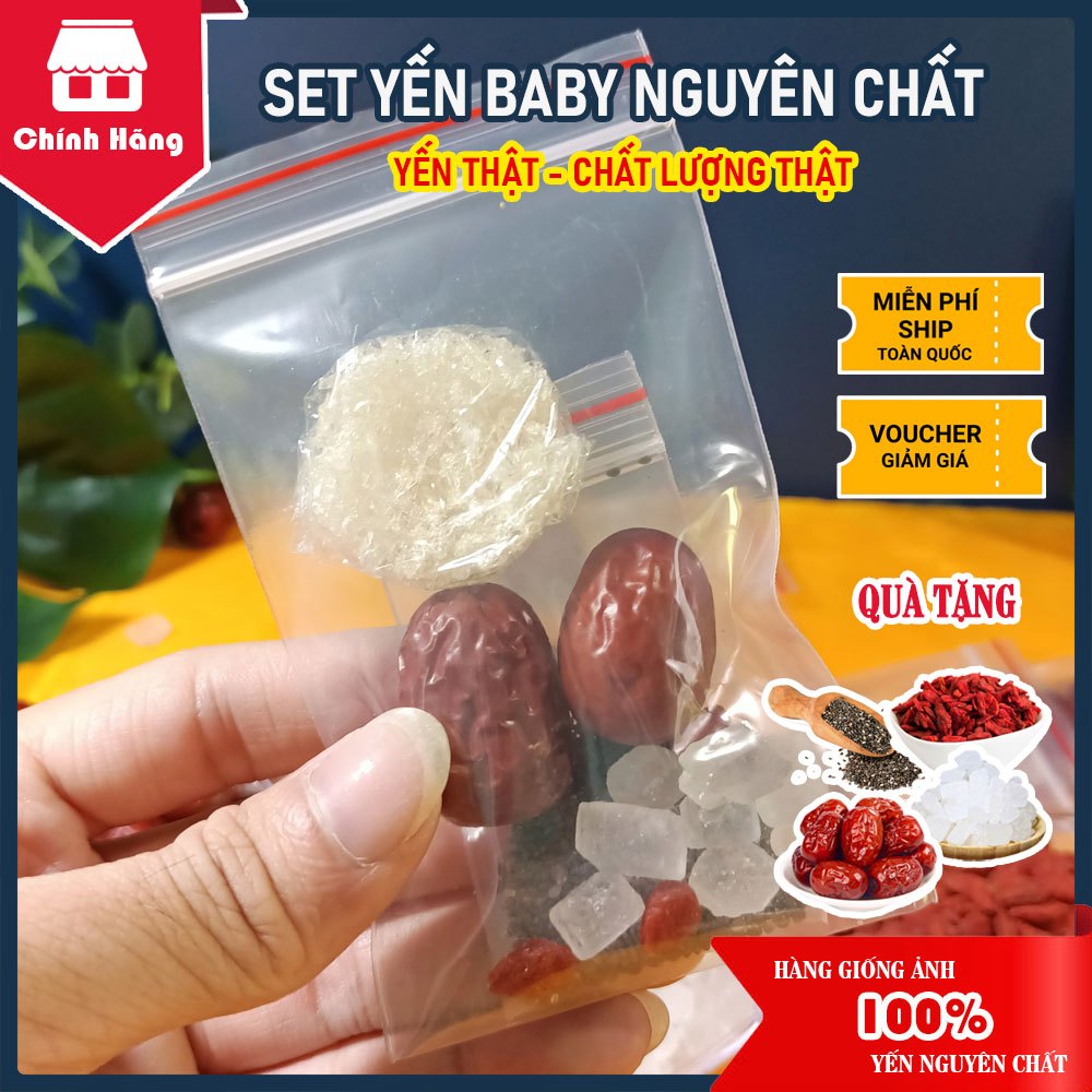 Set Yến Viên Baby Nguyên Chất Với Đầy Đủ Nguyên Liệu Chưng Kèm - Yến Xứ Nẫu - Yến Bình Định