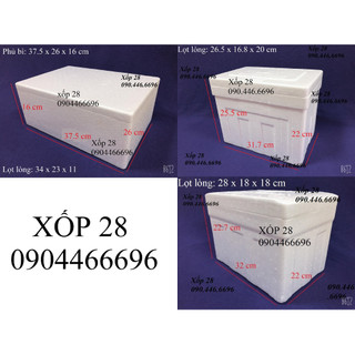 Hộp xốp Thùng xốp khoảng 3 kg đóng hàng thực phẩm cấp đông chuyển đồ trồng cây nuôi cá đựng đá hải sản hoa quả