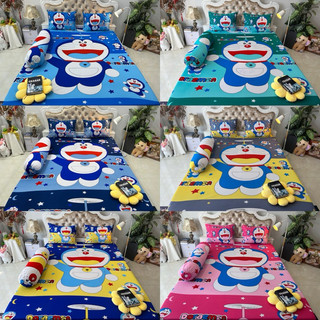 Bộ drap thun hàn quốc 4 món mẫu hoạt hình Đoraemon