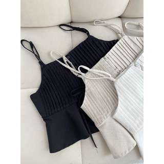 Áo linen 2 dây crop