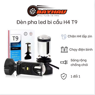  Bóng đèn pha LED xe máy bi cầu T9  có tăng chỉnh  40W không dùng cho điện máy 3 chân loại H4 