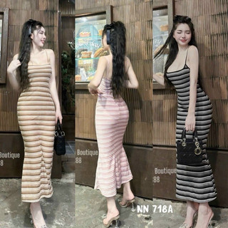 Váy Hai Dây Body Kẻ Đuôi Cá Siêu Xinh